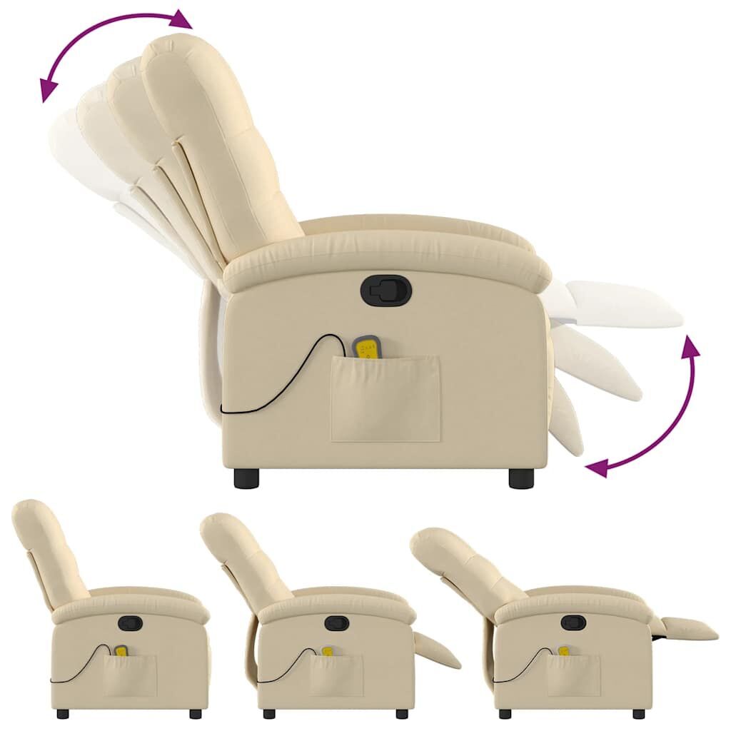 Massage Recliner Chair Cream Fabric Price