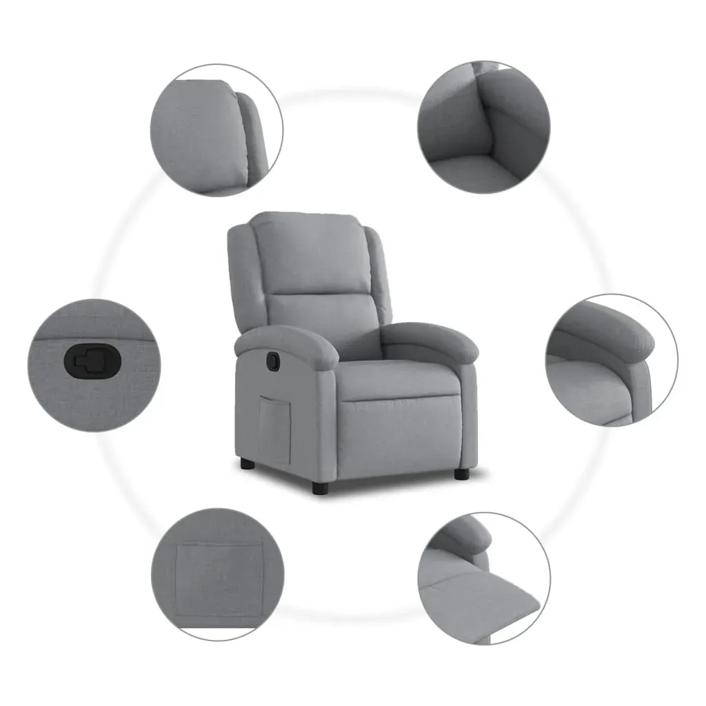 Recliner Chair Light Grey Fabric Price