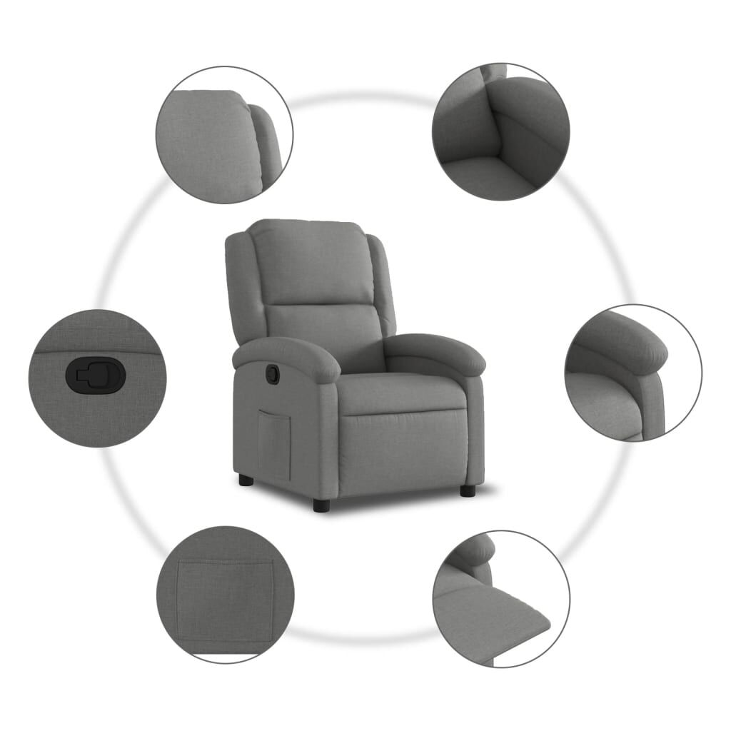 Recliner Chair Dark Grey Fabric Price