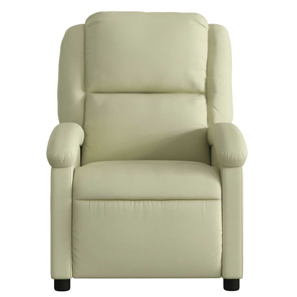 Massage Recliner Chair Cream Real Leather Price