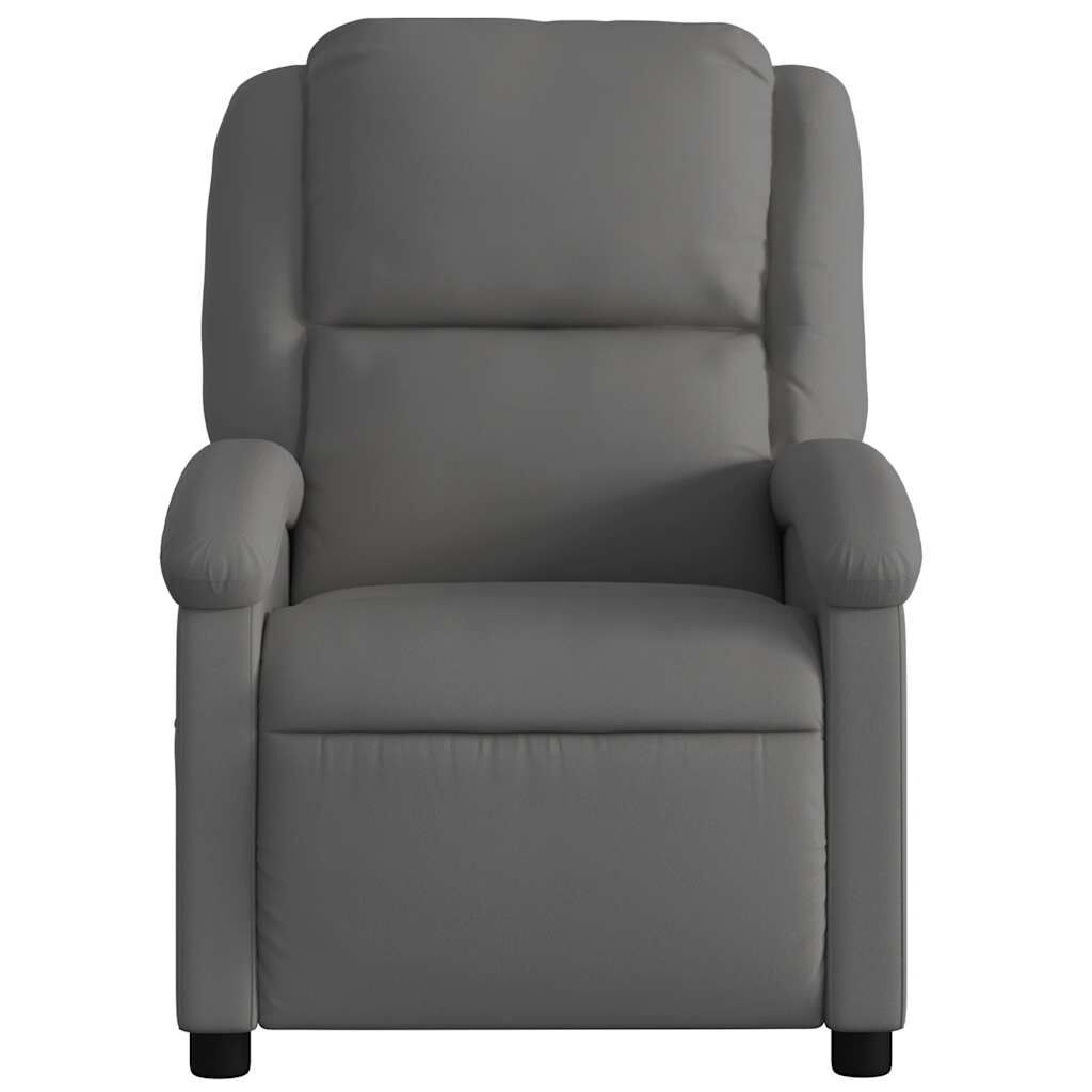 Massage Recliner Chair Grey Real Leather Price
