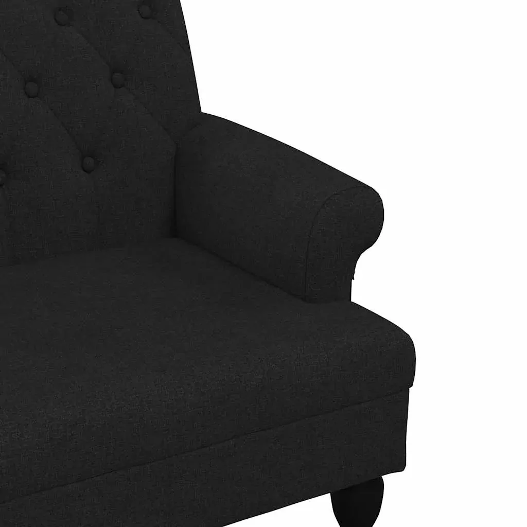 Bench with Backrest Black 120x62x75.5 cm Fabric Price