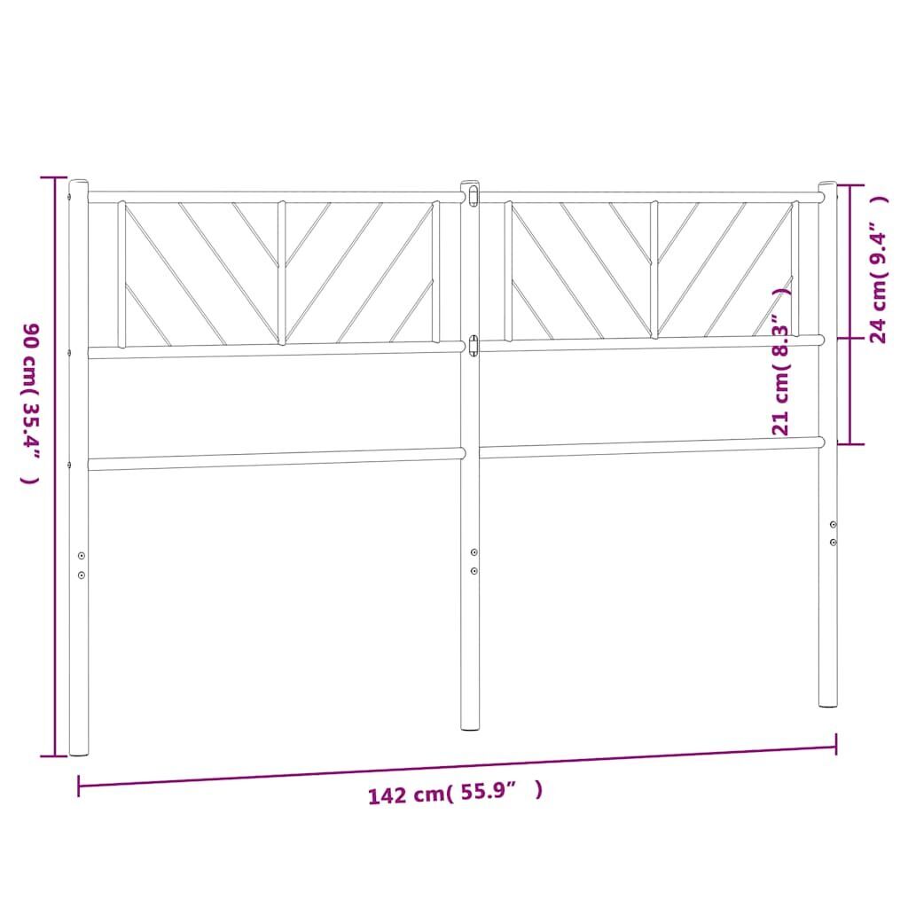 Metal Headboard Black 137 cm Double Price