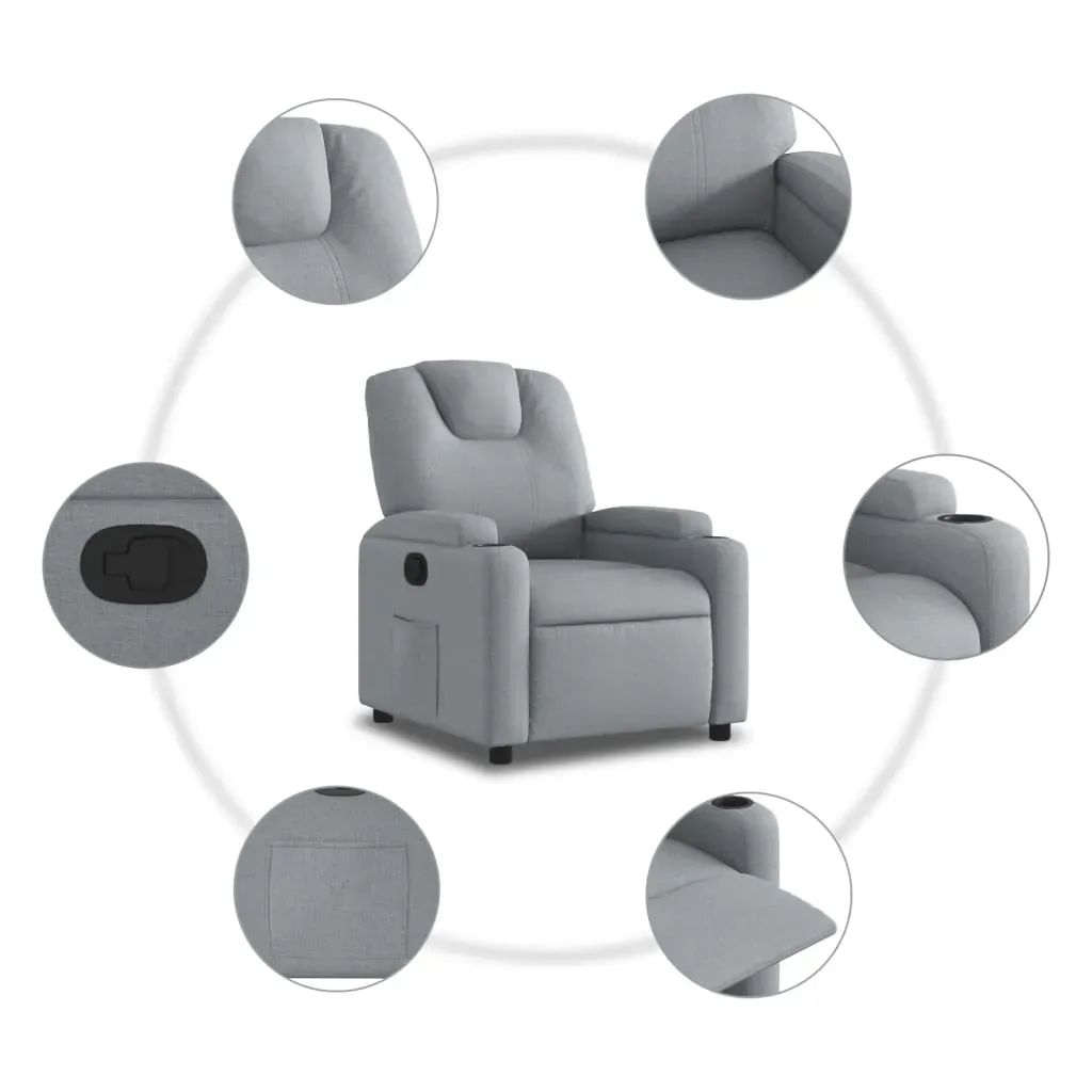 Recliner Chair Light Grey Fabric Price