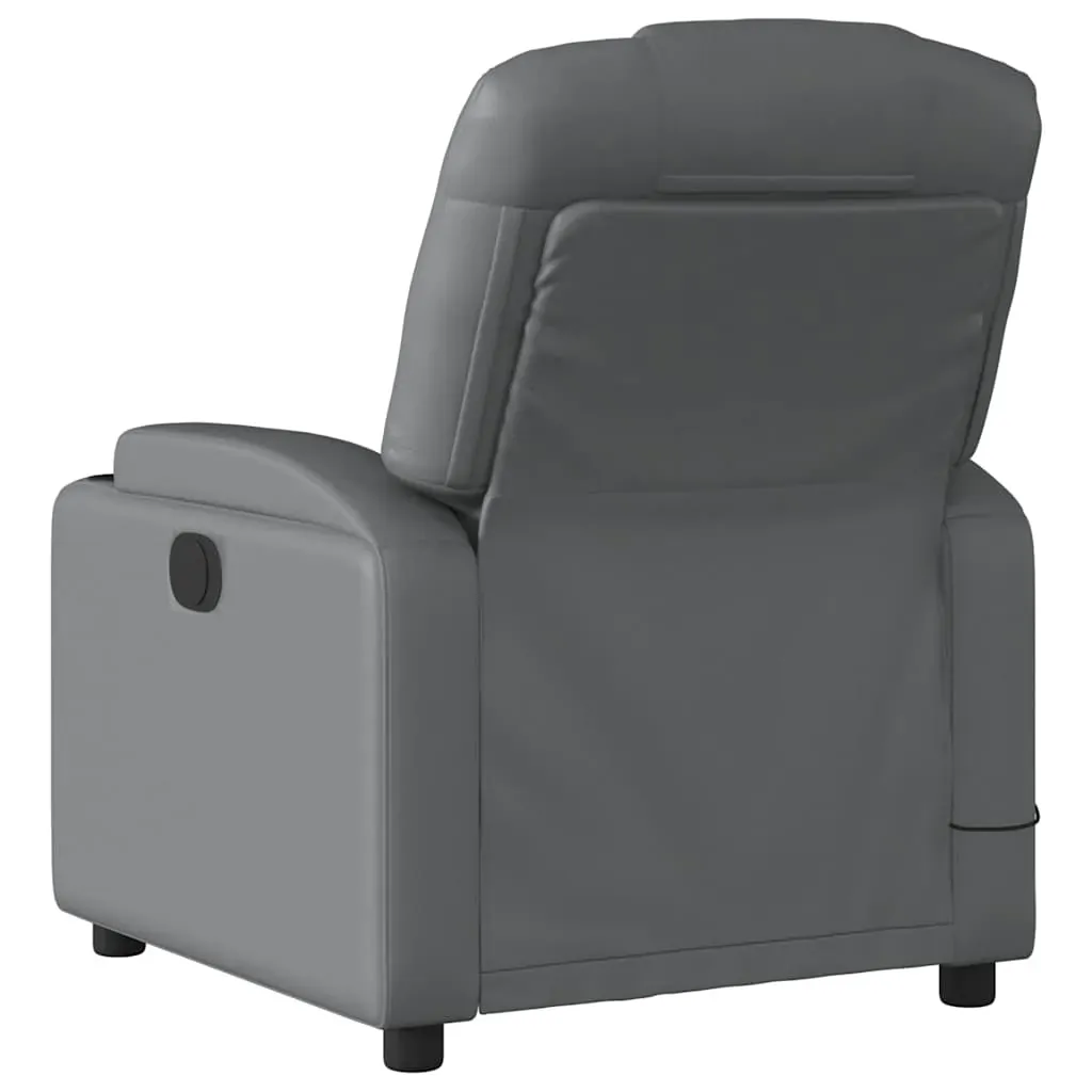 Massage Recliner Chair Grey Faux Leather Price