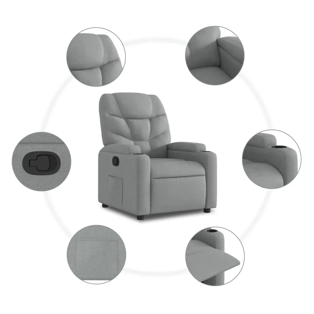 Recliner Chair Light Grey Fabric Price