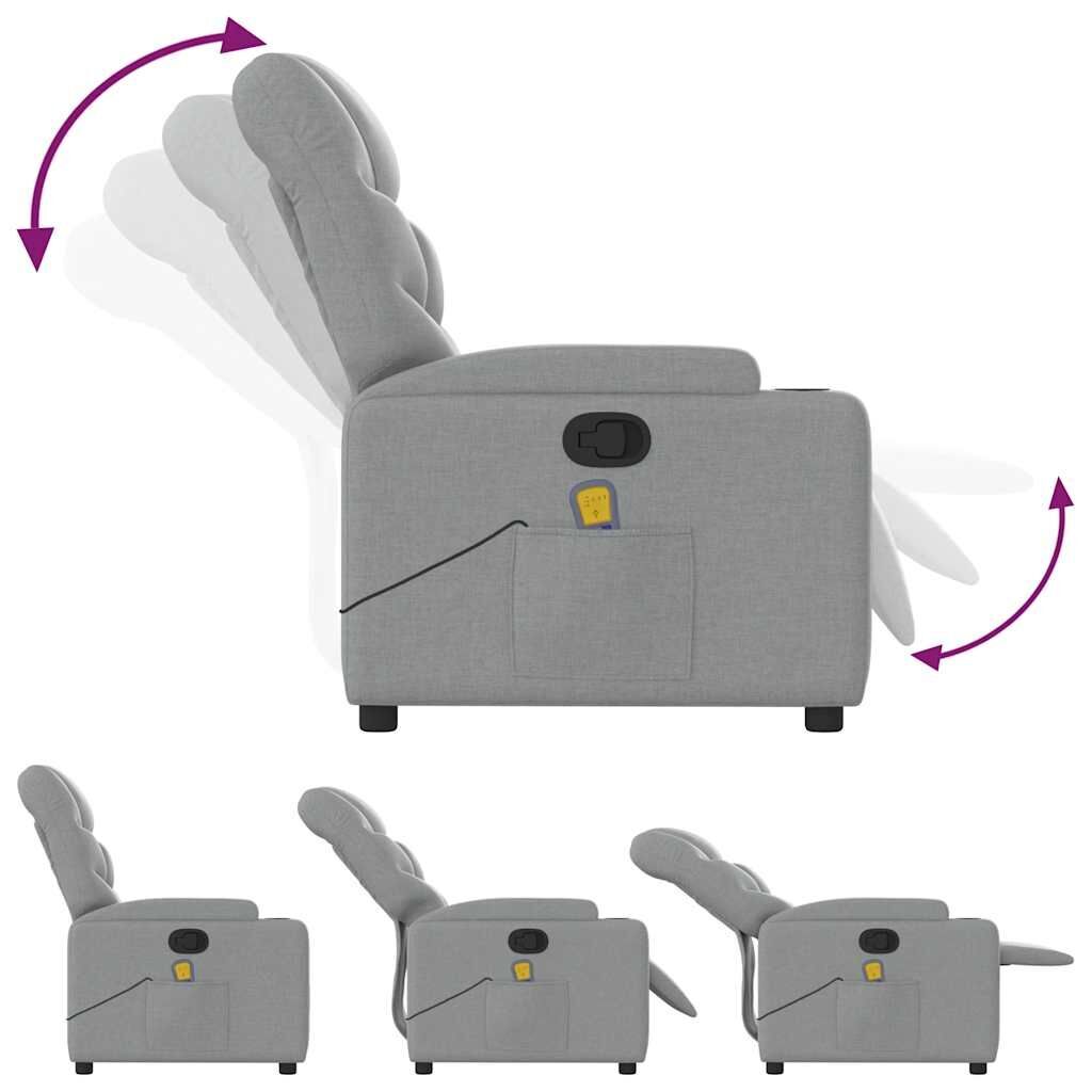 Massage Recliner Chair Light Grey Fabric Price