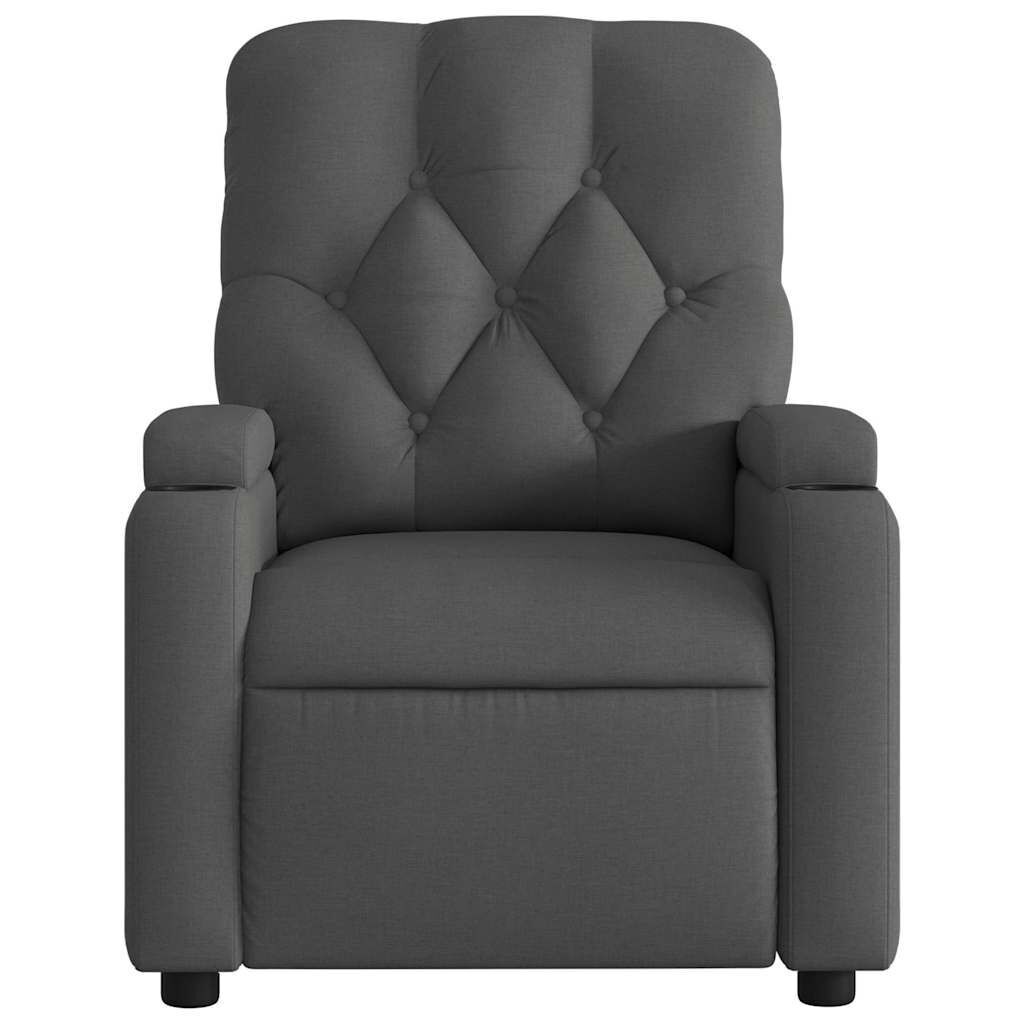 Massage Recliner Chair Dark Grey Fabric Price