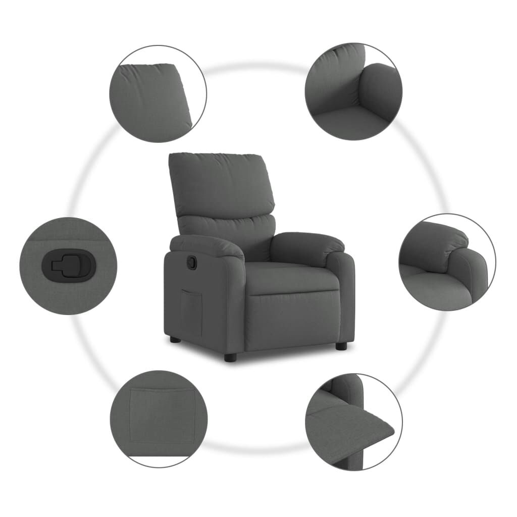Recliner Chair Dark Grey Fabric Price