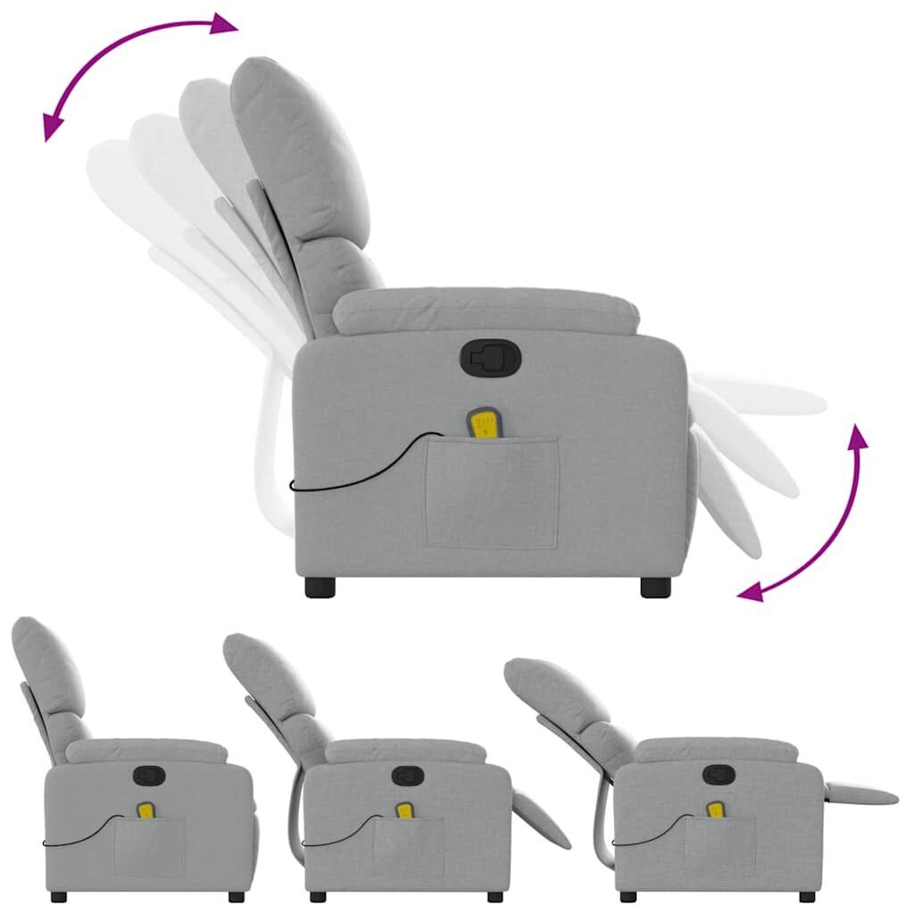 Massage Recliner Chair Light Grey Fabric Price