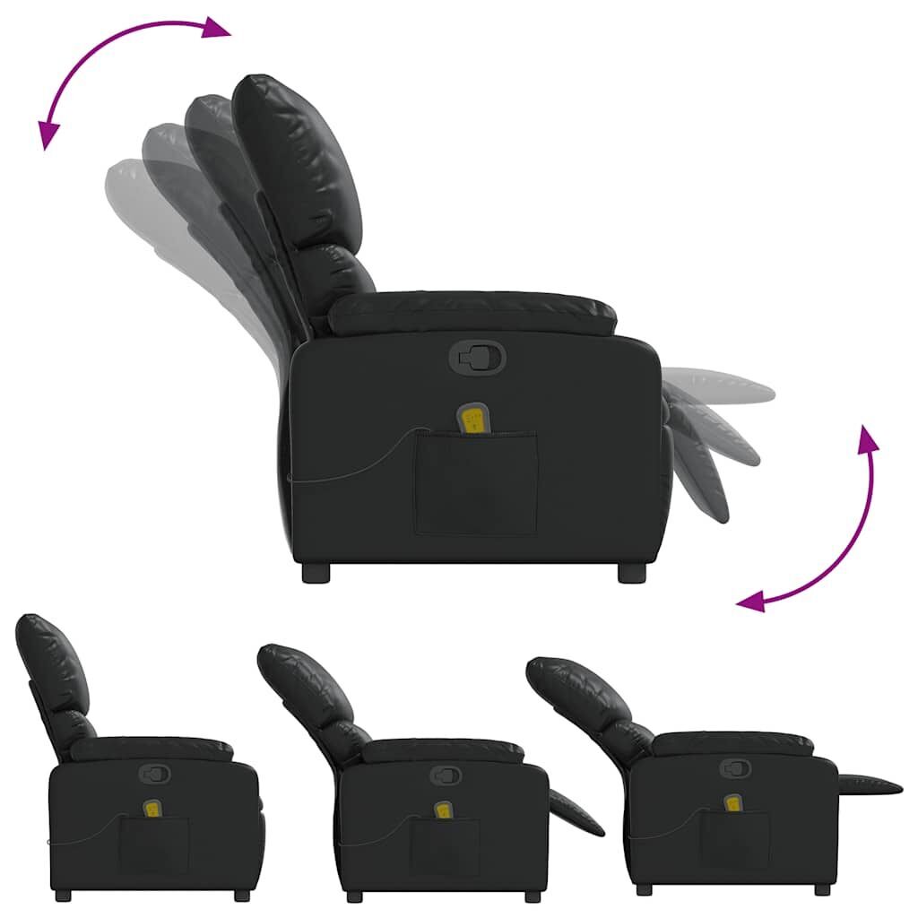 Massage Recliner Chair Black Faux Leather Price