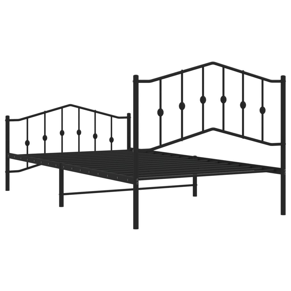 Metal Bed Frame without Mattress with Footboard Black 107x203 cm King Single Price