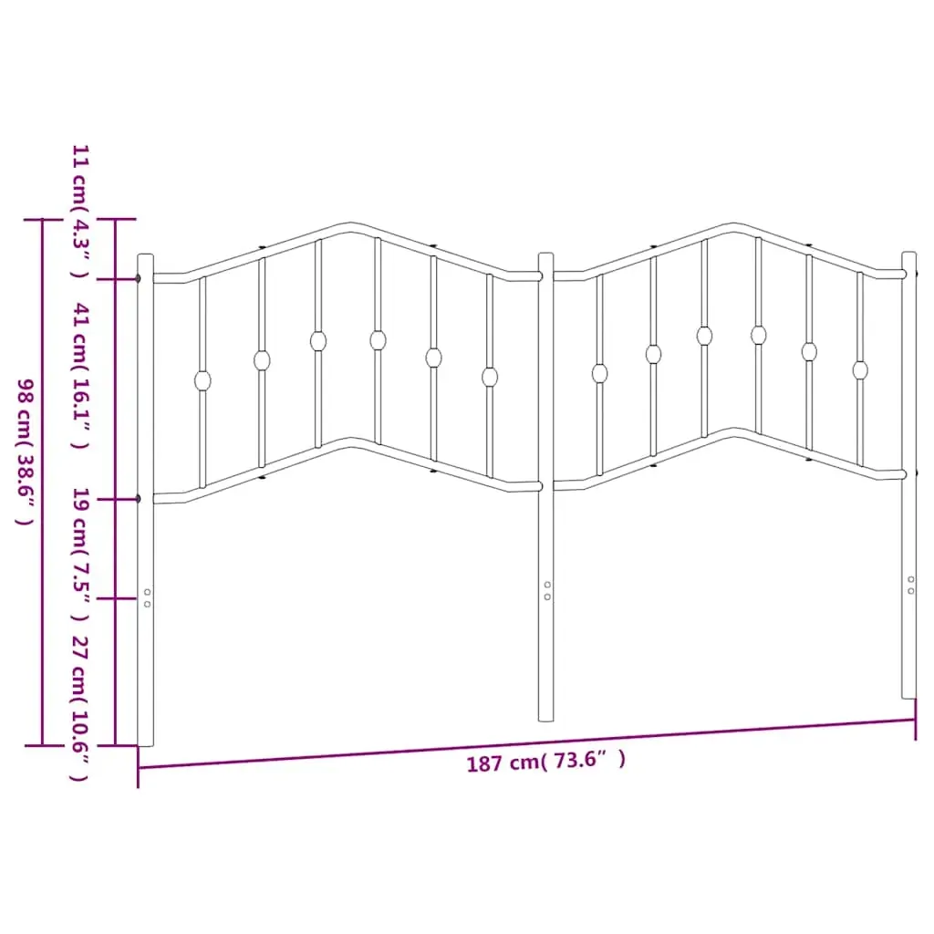 Metal Headboard White 183 cm King Price