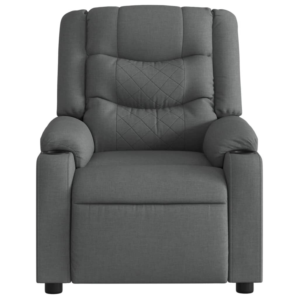 Massage Recliner Chair Dark Grey Fabric Price