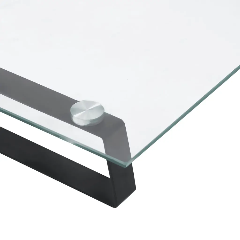 Monitor Stand Black 40x20x8 cm Tempered Glass and Metal Price
