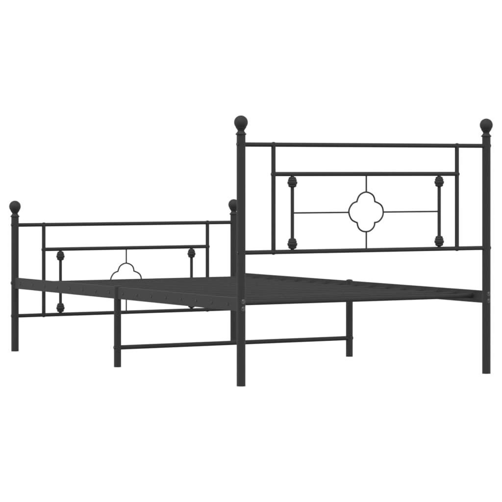 Metal Bed Frame without Mattress with Footboard Black 107x203 cm King Single Price