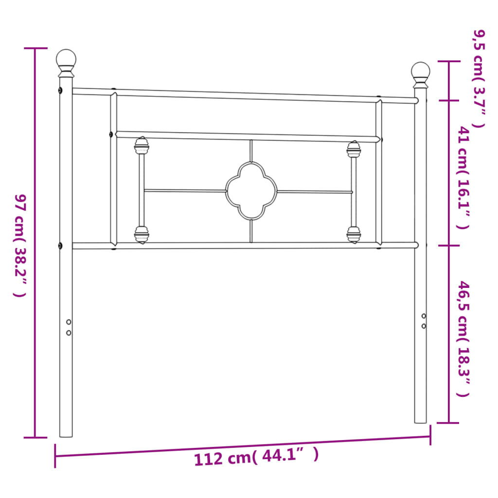 Metal Headboard Black 107 cm King Single Price
