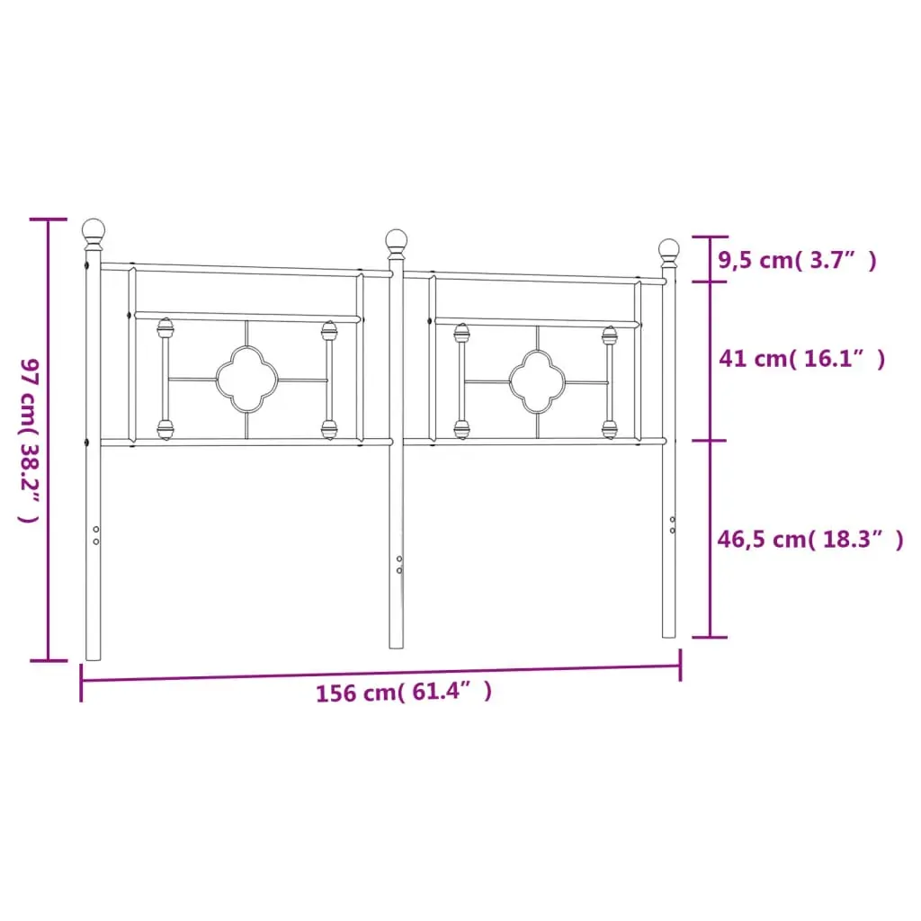 Metal Headboard White 152 cm Queen Price
