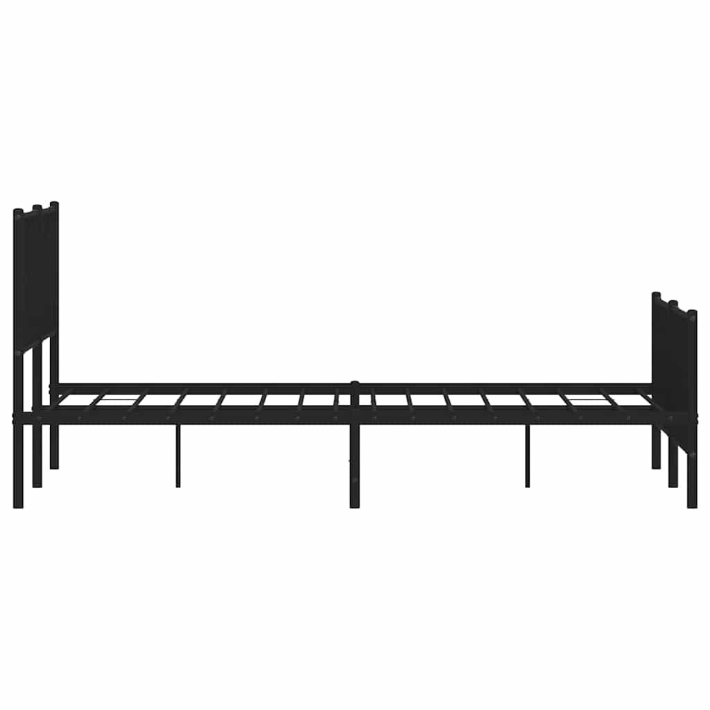 Metal Bed Frame without Mattress with Footboard Black 150x200 cm Price