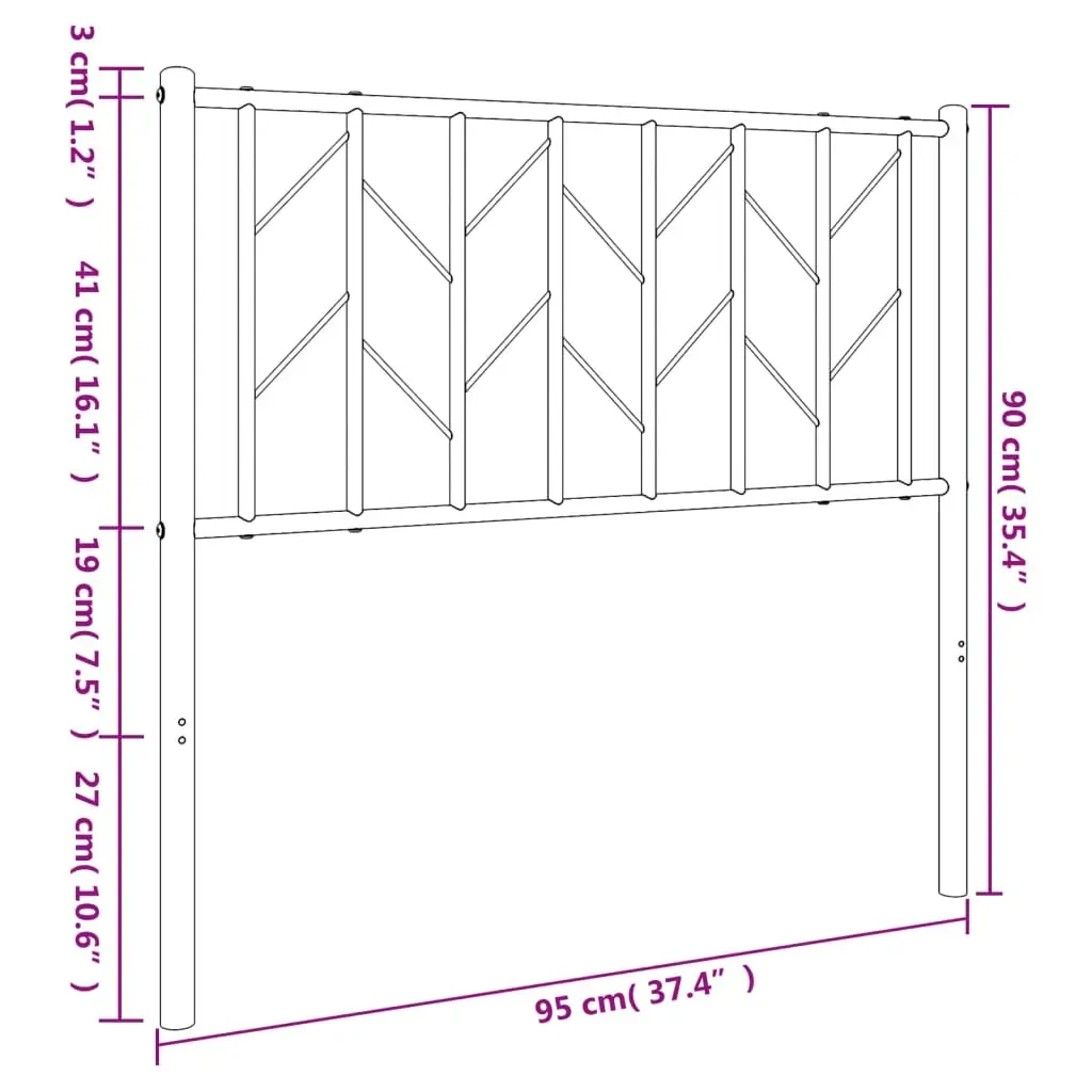 Metal Headboard Black 90 cm Price