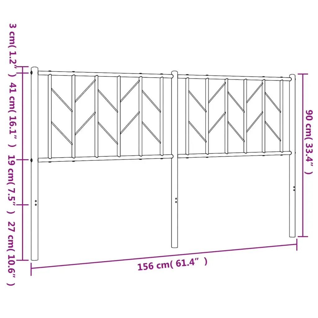 Metal Headboard Black 152 cm Queen Price