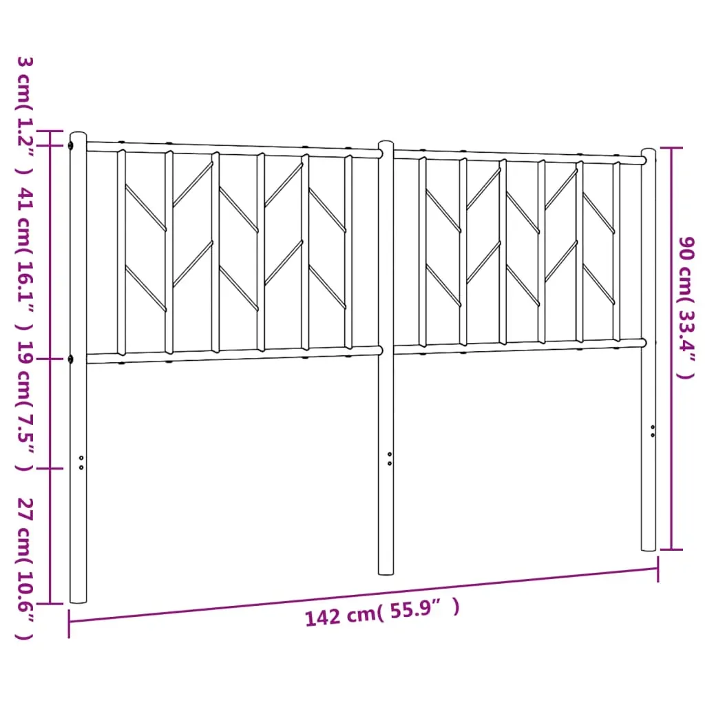 Metal Headboard White 137 cm Double Price