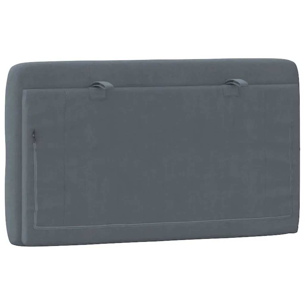Headboard Cushion Dark Grey 90 cm Velvet Price
