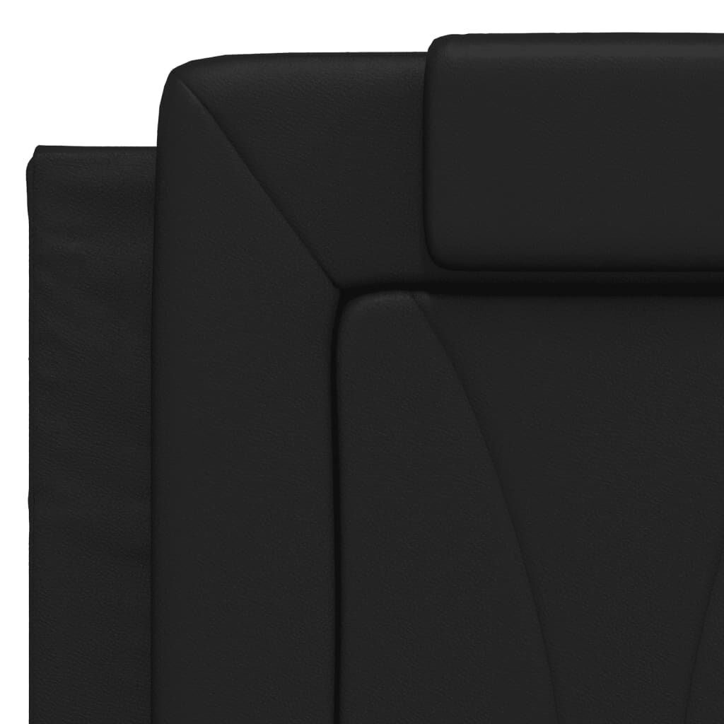 Headboard Cushion Black 137 cm Double Faux Leather Price