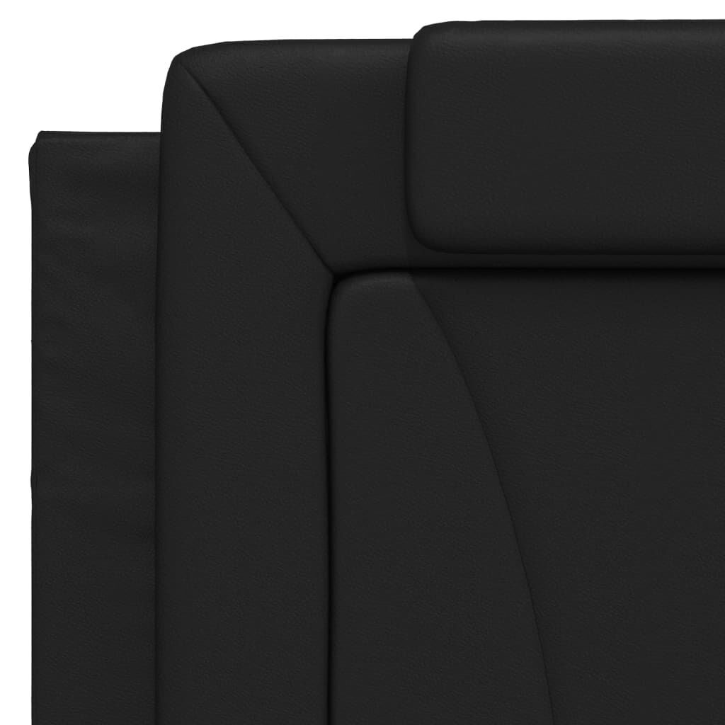 Headboard Cushion Black 107 cm King Single Faux Leather Price