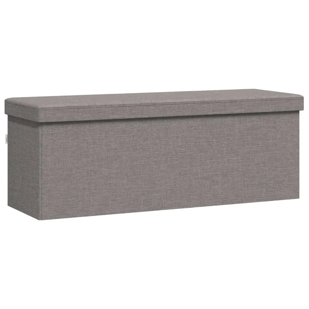 Storage Bench Foldable Light Grey Faux Linen Price