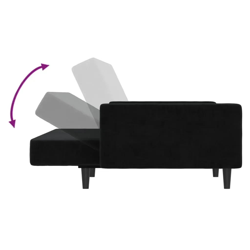 2-Seater Sofa Bed Black Velvet Price