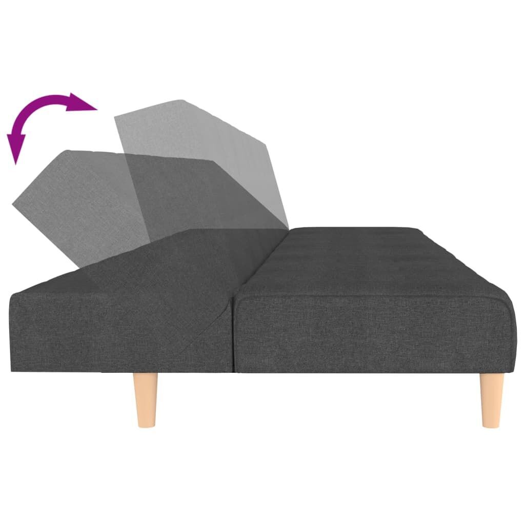 2-Seater Sofa Bed Dark Grey Fabric Price