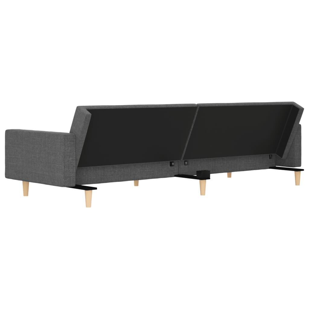 2-Seater Sofa Bed with Two Pillows Light Grey Fabric Price