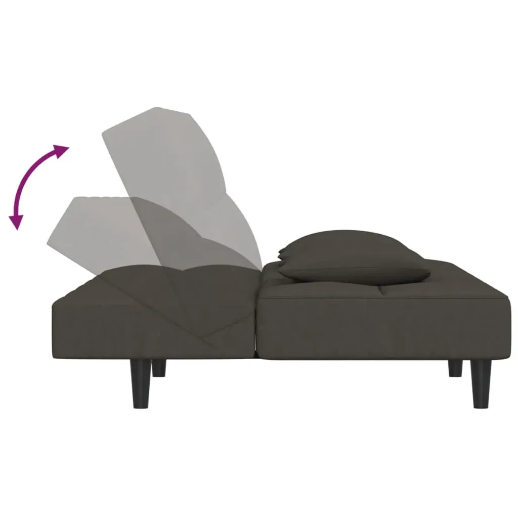 2-Seater Sofa Bed with Two Pillows Dark Grey Velvet Price