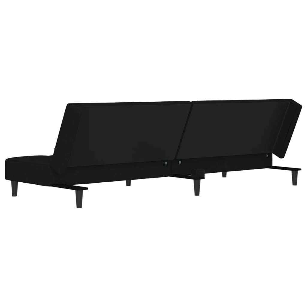 2-Seater Sofa Bed with Two Pillows Black Velvet Price