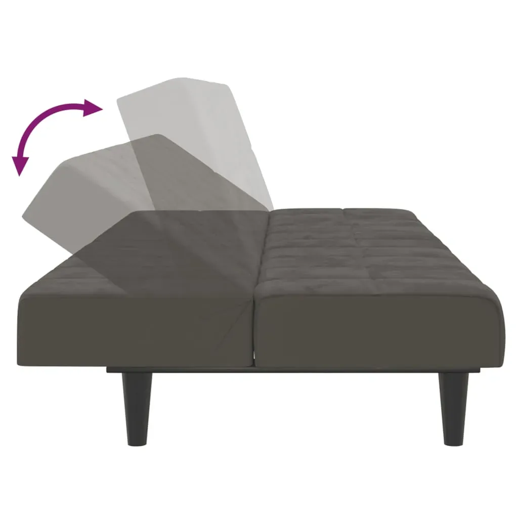 2-Seater Sofa Bed Dark Grey Velvet Price
