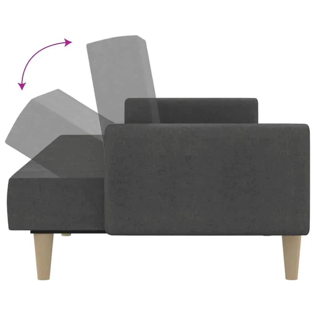 2-Seater Sofa Bed Dark Grey Fabric Price