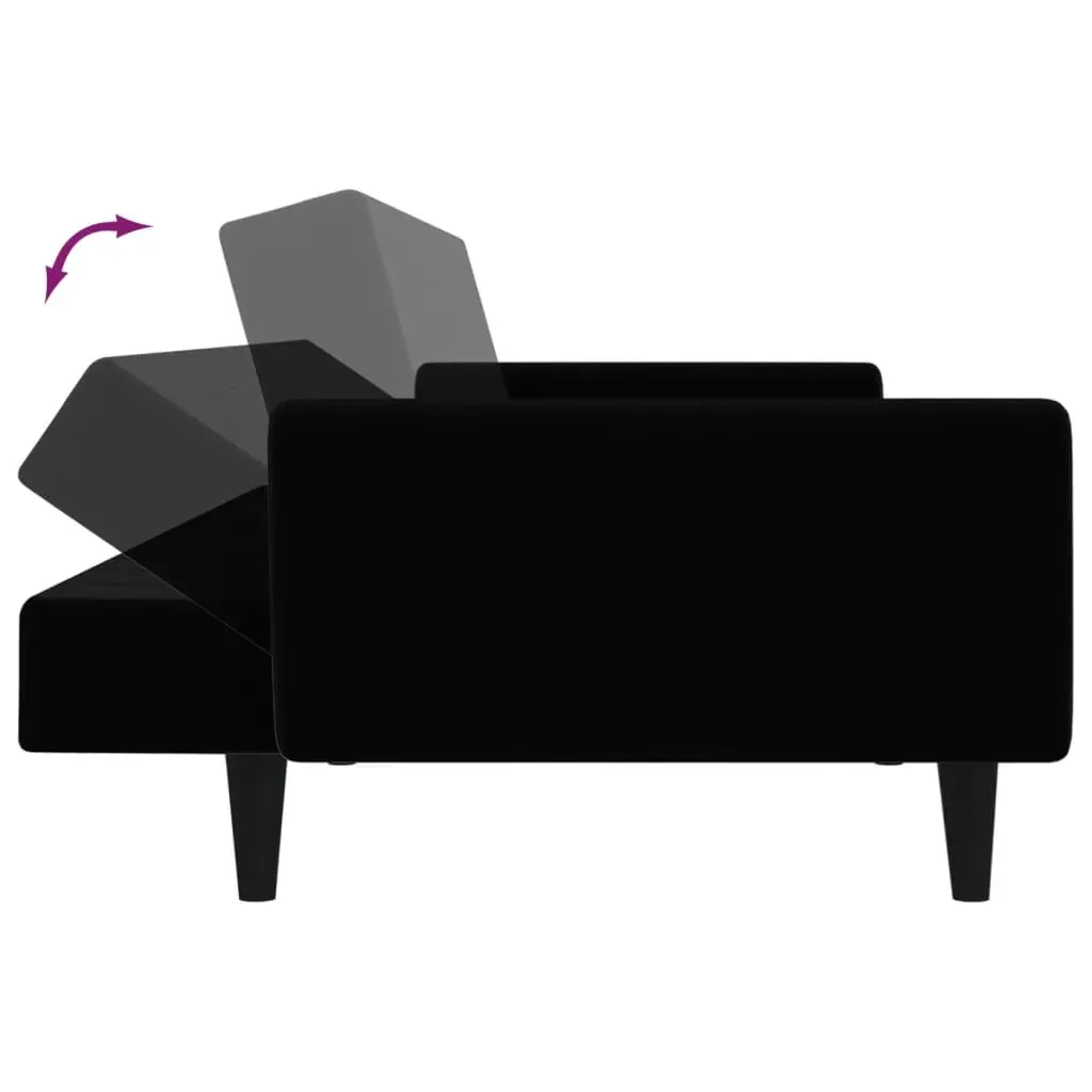 2-Seater Sofa Bed Black Velvet Price