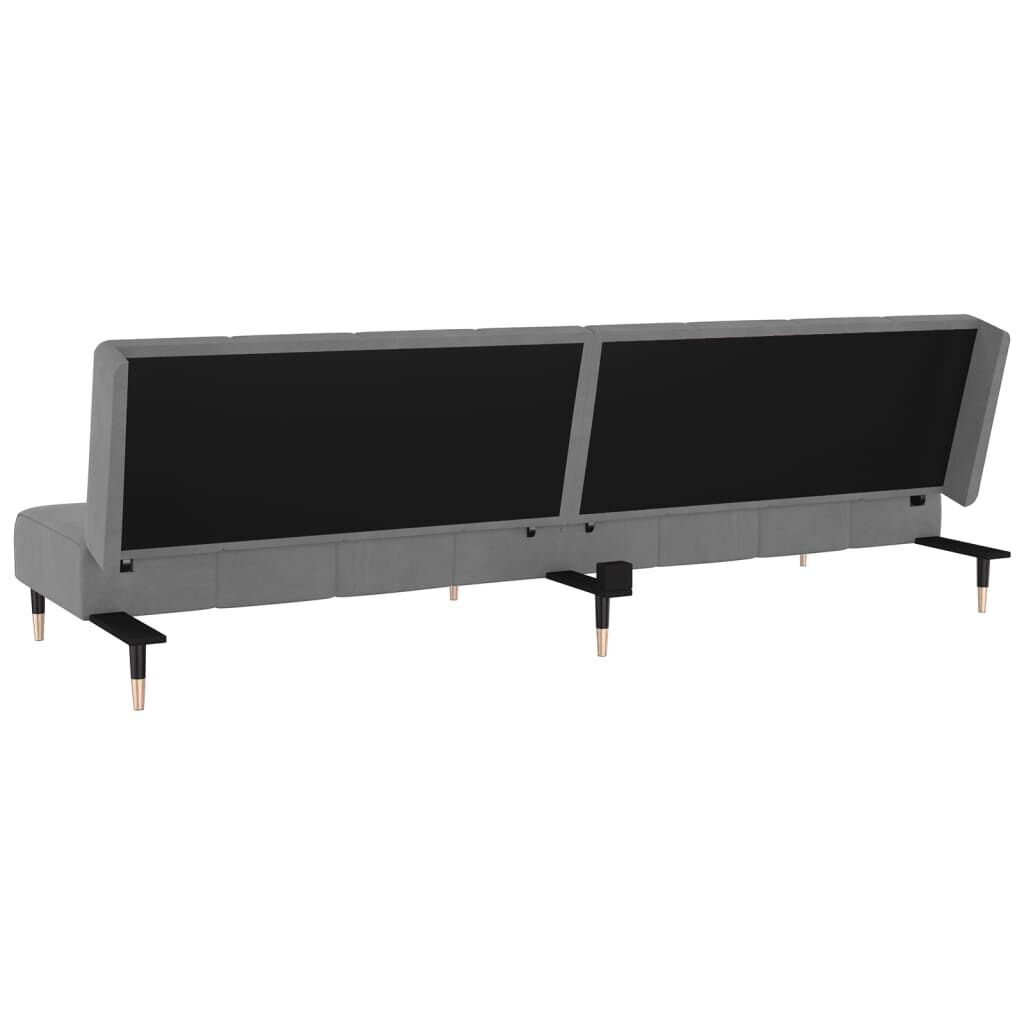 2-Seater Sofa Bed Light Grey Velvet Price