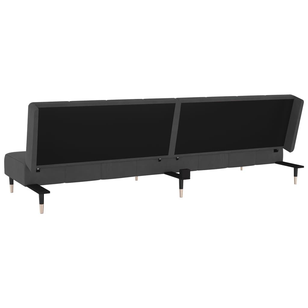 2-Seater Sofa Bed Dark Grey Velvet Price