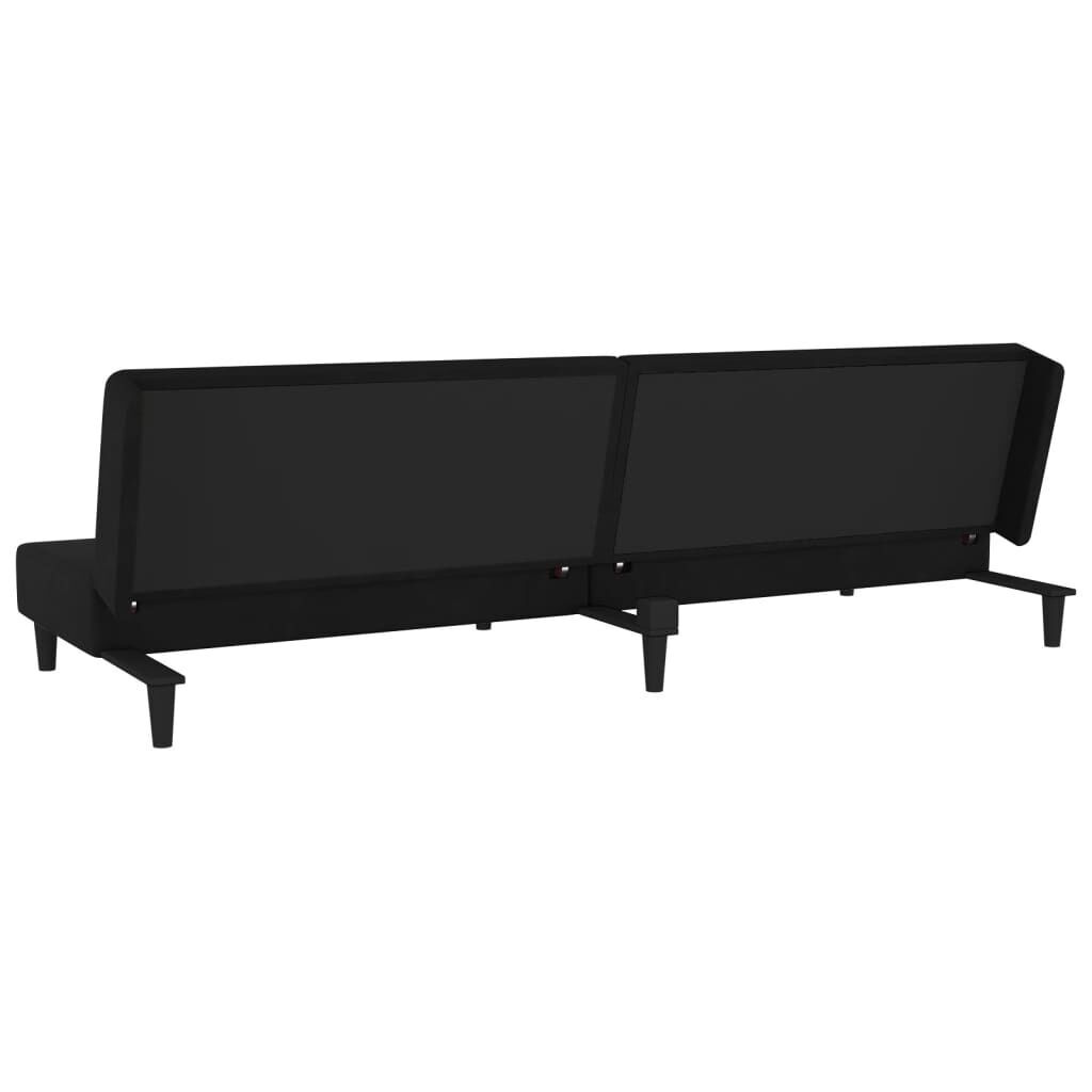 2-Seater Sofa Bed with Two Pillows Black Velvet Price