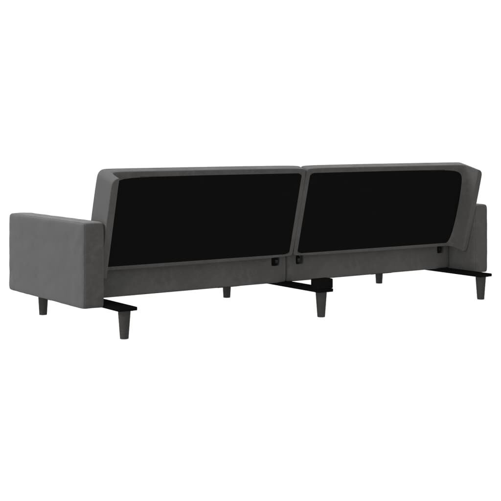 2-Seater Sofa Bed with Two Pillows Dark Grey Velvet Price
