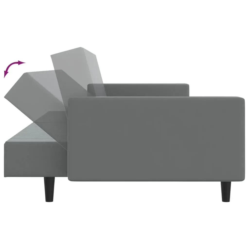 2-Seater Sofa Bed Grey Faux Leather Price