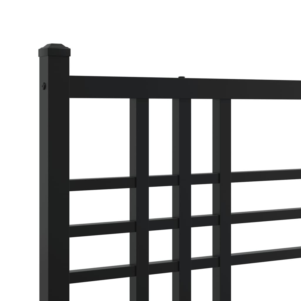 Metal Bed Frame without Mattress with Headboard Black 107x203 cm King Single Price