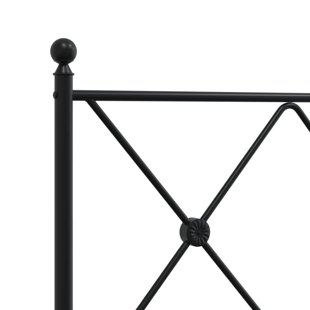 Metal Bed Frame without Mattress with Headboard Black 90x190 cm Price