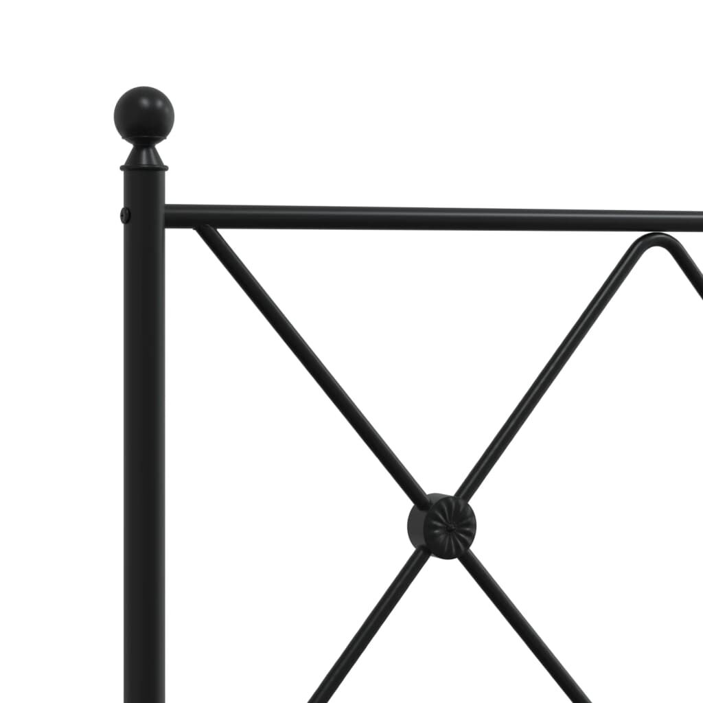 Metal Bed Frame without Mattress with Headboard Black 183x203 cm King Price