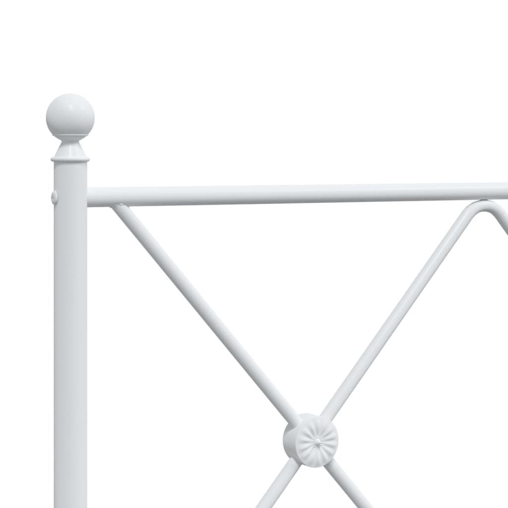 Metal Bed Frame without Mattress with Headboard White 150x200 cm Price