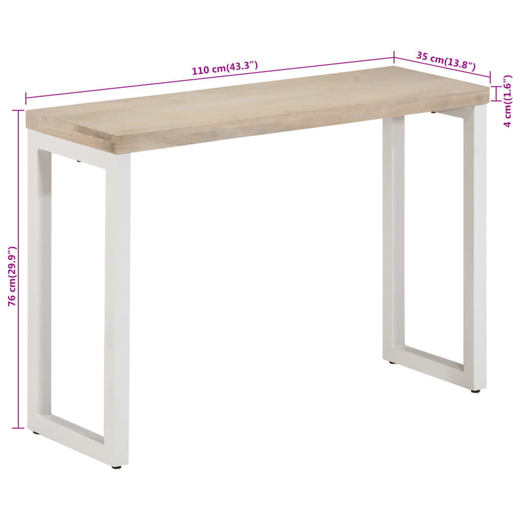 Console Table Brown 110x35x76 cm Solid Wood Mango and Iron Price