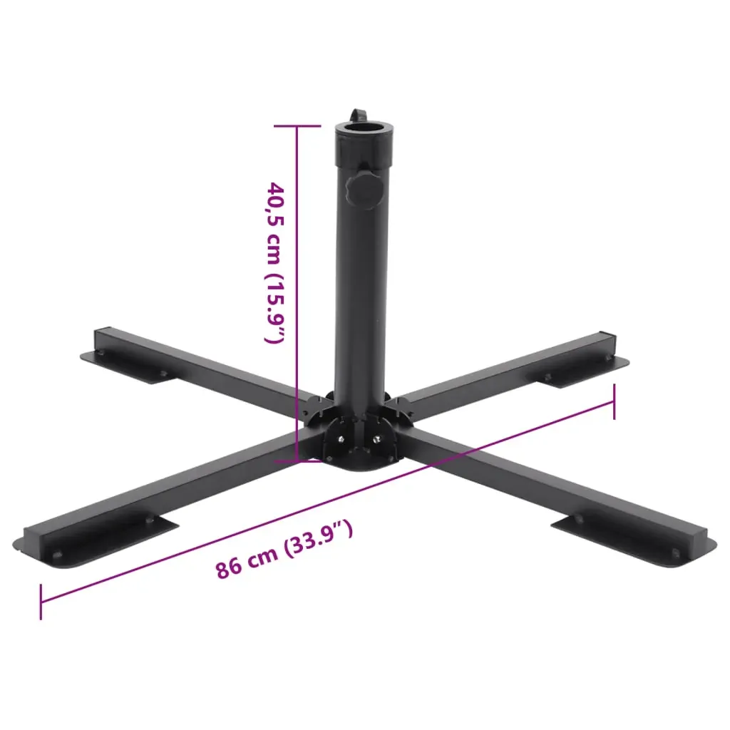 Parasol Base Foldable for Ø38/48 mm Pole Glossy Black Steel Price