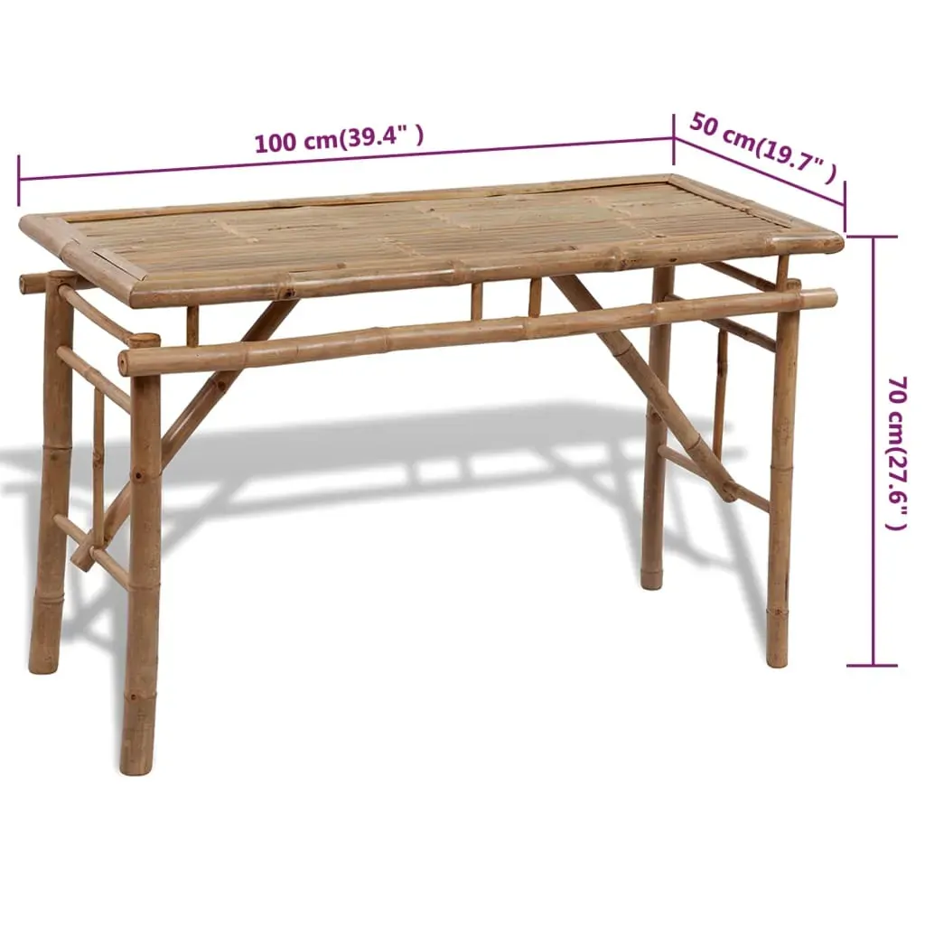 Beer Table with 2 Benches 100 cm Bamboo Price
